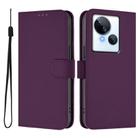 For Tecno Spark 10 5G Skin Feel Solid Color Leather Phone Case with Lanyard(Violet) - 2