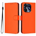 For Tecno Spark 10 Pro 4G Skin Feel Solid Color Leather Phone Case with Lanyard(Orange) - 2