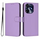 For Tecno Spark 10 Pro 4G Skin Feel Solid Color Leather Phone Case with Lanyard(Lavender Purple) - 2