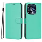 For Tecno Spark 10 Pro 4G Skin Feel Solid Color Leather Phone Case with Lanyard(Green) - 2