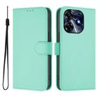 For Tecno Spark 10 Pro 4G Skin Feel Solid Color Leather Phone Case with Lanyard(Mint Green) - 2