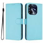 For Tecno Spark 10 Pro 4G Skin Feel Solid Color Leather Phone Case with Lanyard(Sky Blue) - 2