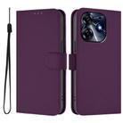 For Tecno Spark 10 Pro 4G Skin Feel Solid Color Leather Phone Case with Lanyard(Violet) - 2