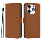 For Tecno Spark 10 Pro Magic Skin Feel Solid Color Leather Phone Case with Lanyard(Brown) - 2
