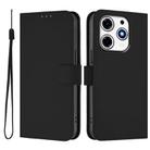 For Tecno Spark 10 Pro Magic Skin Feel Solid Color Leather Phone Case with Lanyard(Black) - 2