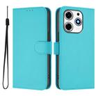 For Tecno Spark 10 Pro Magic Skin Feel Solid Color Leather Phone Case with Lanyard(Lake Blue) - 2