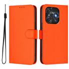 For Tecno Spark 10C / 10 4G Skin Feel Solid Color Leather Phone Case with Lanyard(Orange) - 2