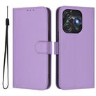 For Tecno Spark 10C / 10 4G Skin Feel Solid Color Leather Phone Case with Lanyard(Lavender Purple) - 2