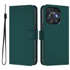 For Tecno Spark 10C / 10 4G Skin Feel Solid Color Leather Phone Case with Lanyard(Dark Green) - 2