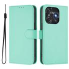 For Tecno Spark 10C / 10 4G Skin Feel Solid Color Leather Phone Case with Lanyard(Mint Green) - 2