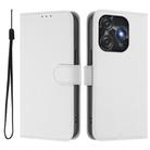 For Tecno Spark 10C / 10 4G Skin Feel Solid Color Leather Phone Case with Lanyard(White) - 2