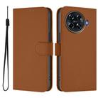 For Tecno Spark 20 Pro+ 4G Skin Feel Solid Color Leather Phone Case with Lanyard(Brown) - 2