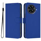 For Tecno Spark 20 Pro+ 4G Skin Feel Solid Color Leather Phone Case with Lanyard(Dark Blue) - 2