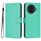 For Tecno Spark 20 Pro+ 4G Skin Feel Solid Color Leather Phone Case with Lanyard(Green) - 2