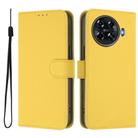 For Tecno Spark 20 Pro+ 4G Skin Feel Solid Color Leather Phone Case with Lanyard(Lemon Yellow) - 2