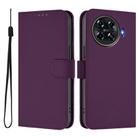 For Tecno Spark 20 Pro+ 4G Skin Feel Solid Color Leather Phone Case with Lanyard(Violet) - 2