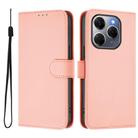 For Tecno Spark 20 Pro 5G Skin Feel Solid Color Leather Phone Case with Lanyard(Pink) - 2