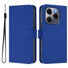 For Tecno Spark 20 Pro 5G Skin Feel Solid Color Leather Phone Case with Lanyard(Dark Blue) - 2