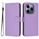 For Tecno Spark 20 Pro 5G Skin Feel Solid Color Leather Phone Case with Lanyard(Lavender Purple) - 2