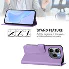 For Tecno Spark 20 Pro 5G Skin Feel Solid Color Leather Phone Case with Lanyard(Lavender Purple) - 3