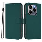 For Tecno Spark 20 Pro 5G Skin Feel Solid Color Leather Phone Case with Lanyard(Dark Green) - 2
