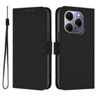 For Tecno Spark 20 Pro 5G Skin Feel Solid Color Leather Phone Case with Lanyard(Black) - 2