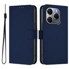 For Tecno Spark 20 Pro 5G Skin Feel Solid Color Leather Phone Case with Lanyard(Navy Blue) - 2