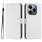 For Tecno Spark 20 Pro 5G Skin Feel Solid Color Leather Phone Case with Lanyard(White) - 2