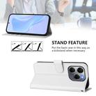 For Tecno Spark 20 Pro 5G Skin Feel Solid Color Leather Phone Case with Lanyard(White) - 3