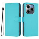 For Tecno Spark 20 Pro 5G Skin Feel Solid Color Leather Phone Case with Lanyard(Lake Blue) - 2