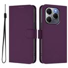 For Tecno Spark 20 Pro 5G Skin Feel Solid Color Leather Phone Case with Lanyard(Violet) - 2