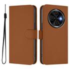 For Tecno Spark 30C Skin Feel Solid Color Leather Phone Case with Lanyard(Brown) - 2