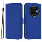 For Tecno Spark 30C Skin Feel Solid Color Leather Phone Case with Lanyard(Dark Blue) - 2