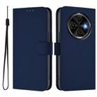 For Tecno Spark 30C Skin Feel Solid Color Leather Phone Case with Lanyard(Navy Blue) - 2