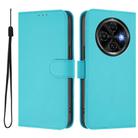 For Tecno Spark 30C Skin Feel Solid Color Leather Phone Case with Lanyard(Lake Blue) - 2