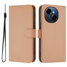 For Tecno Spark Go 1 Skin Feel Solid Color Leather Phone Case with Lanyard(Nude) - 2