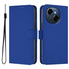 For Tecno Spark Go 1 Skin Feel Solid Color Leather Phone Case with Lanyard(Dark Blue) - 2
