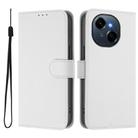 For Tecno Spark Go 1 Skin Feel Solid Color Leather Phone Case with Lanyard(White) - 2