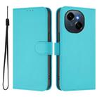 For Tecno Spark Go 1 Skin Feel Solid Color Leather Phone Case with Lanyard(Lake Blue) - 2