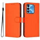 For Tecno Spark Go 2022 / 8C Skin Feel Solid Color Leather Phone Case with Lanyard(Orange) - 2