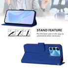 For Tecno Spark Go 2022 / 8C Skin Feel Solid Color Leather Phone Case with Lanyard(Dark Blue) - 3