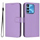 For Tecno Spark Go 2022 / 8C Skin Feel Solid Color Leather Phone Case with Lanyard(Lavender Purple) - 2