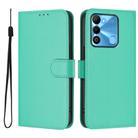 For Tecno Spark Go 2022 / 8C Skin Feel Solid Color Leather Phone Case with Lanyard(Green) - 2