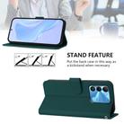 For Tecno Spark Go 2022 / 8C Skin Feel Solid Color Leather Phone Case with Lanyard(Dark Green) - 3