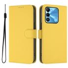 For Tecno Spark Go 2022 / 8C Skin Feel Solid Color Leather Phone Case with Lanyard(Lemon Yellow) - 2