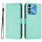 For Tecno Spark Go 2022 / 8C Skin Feel Solid Color Leather Phone Case with Lanyard(Mint Green) - 2