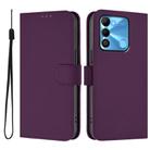 For Tecno Spark Go 2022 / 8C Skin Feel Solid Color Leather Phone Case with Lanyard(Violet) - 2