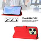 For Tecno Spark Go 2024 4G Skin Feel Solid Color Leather Phone Case with Lanyard(Red) - 3