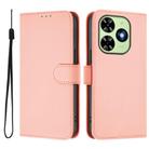 For Tecno Spark Go 2024 4G Skin Feel Solid Color Leather Phone Case with Lanyard(Pink) - 2