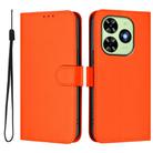 For Tecno Spark Go 2024 4G Skin Feel Solid Color Leather Phone Case with Lanyard(Orange) - 2
